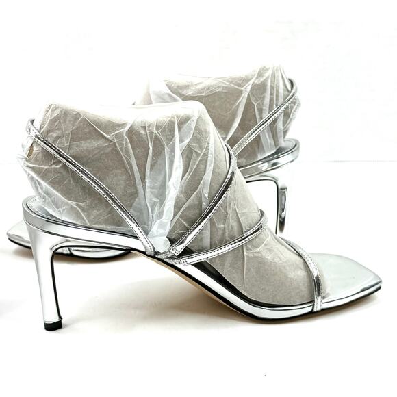Calvin Klein Women's Hadlee Strappy Stiletto Sandals Heels Size 8M Silver NWT - Picture 1 of 7